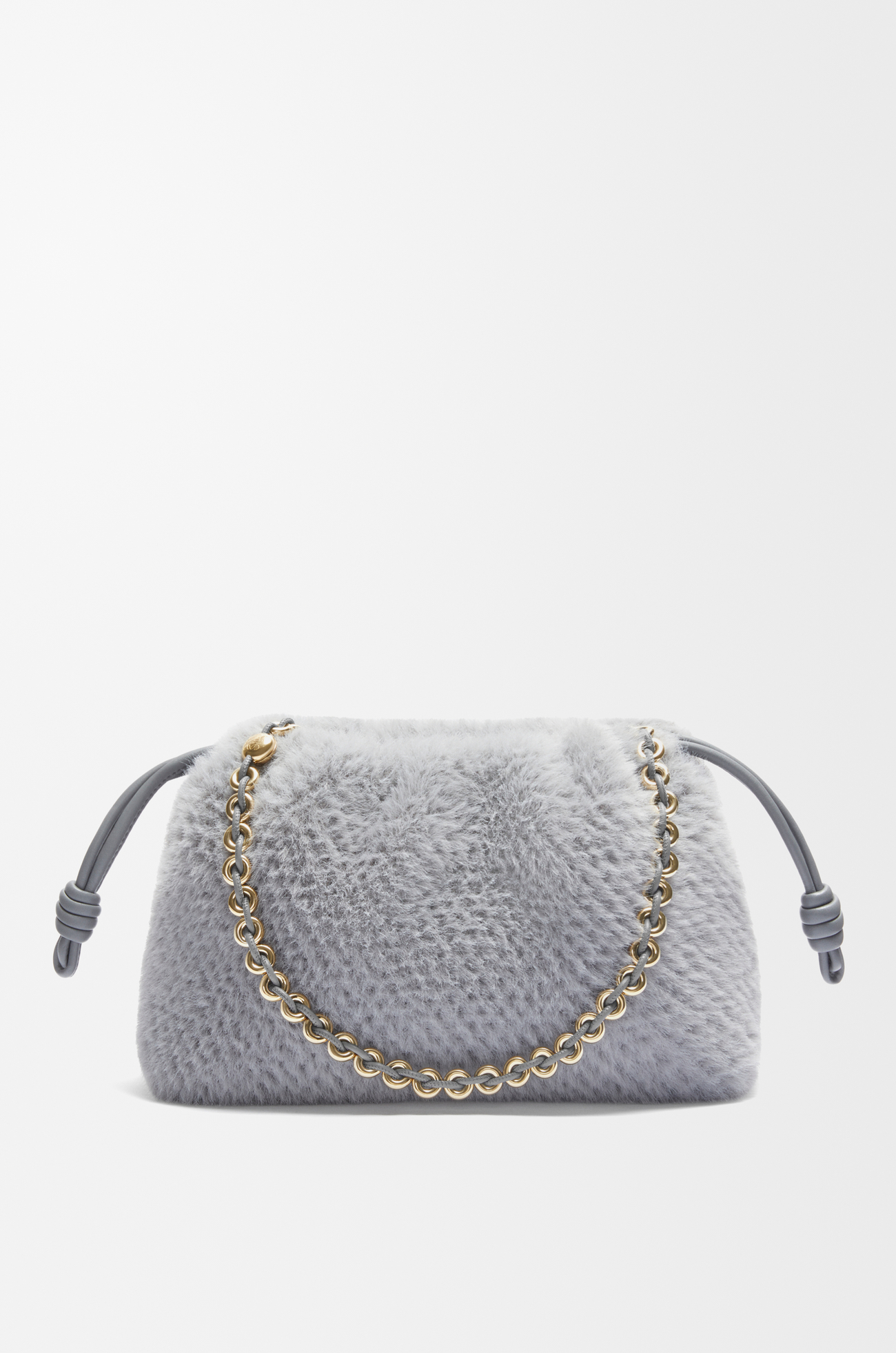 LOEWE 中号针织 Flamenco Purse 手拿包 银灰色