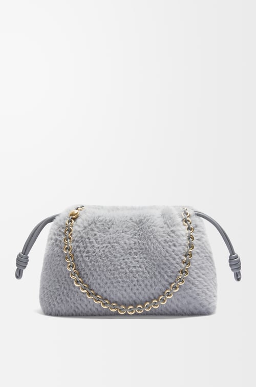 LOEWE Bolso Flamenco Purse mediano en punto Gris Plateado plp_rd