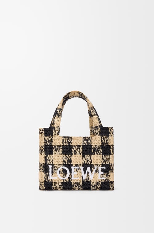 LOEWE 酒椰纖維迷你 LOEWE Font 托特包 自然色/黑色