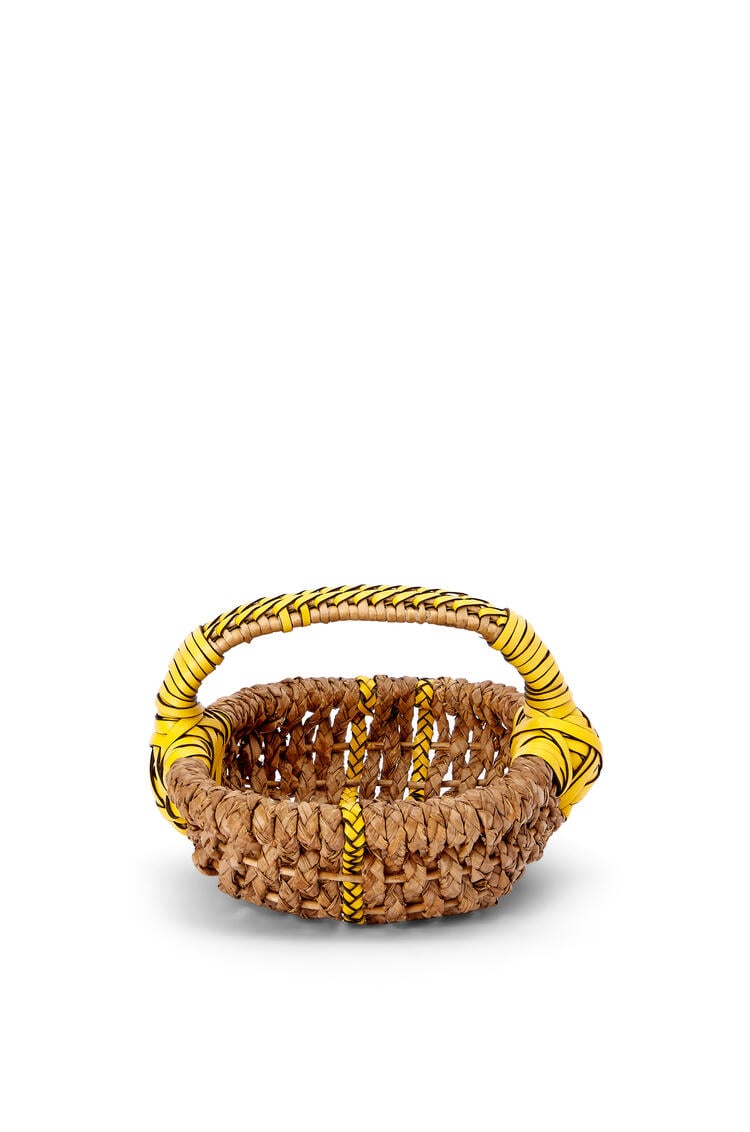 LOEWE Portugese braided basket in reed and leather Natural/Tan pdp_rd