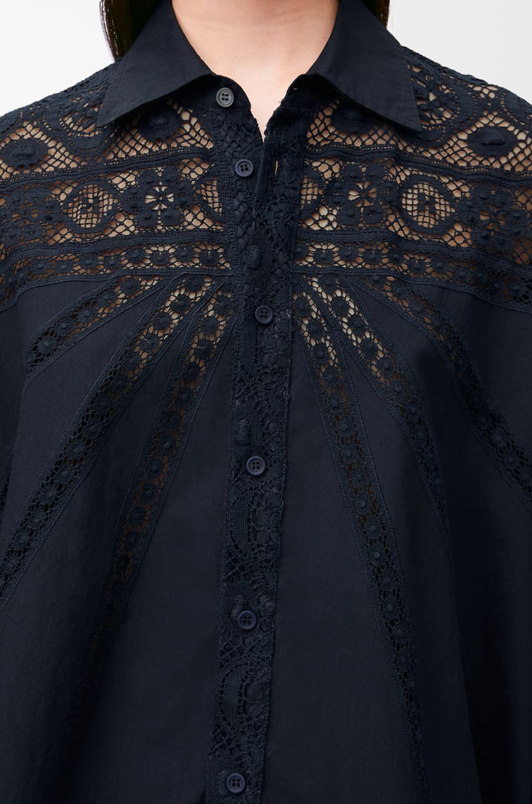LOEWE Shirt in cotton Navy Blue