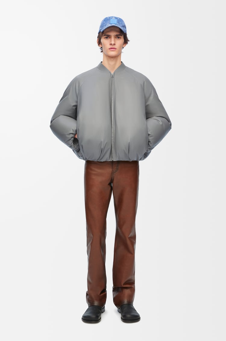 LOEWE Padded bomber jacket in nappa lambskin Grey