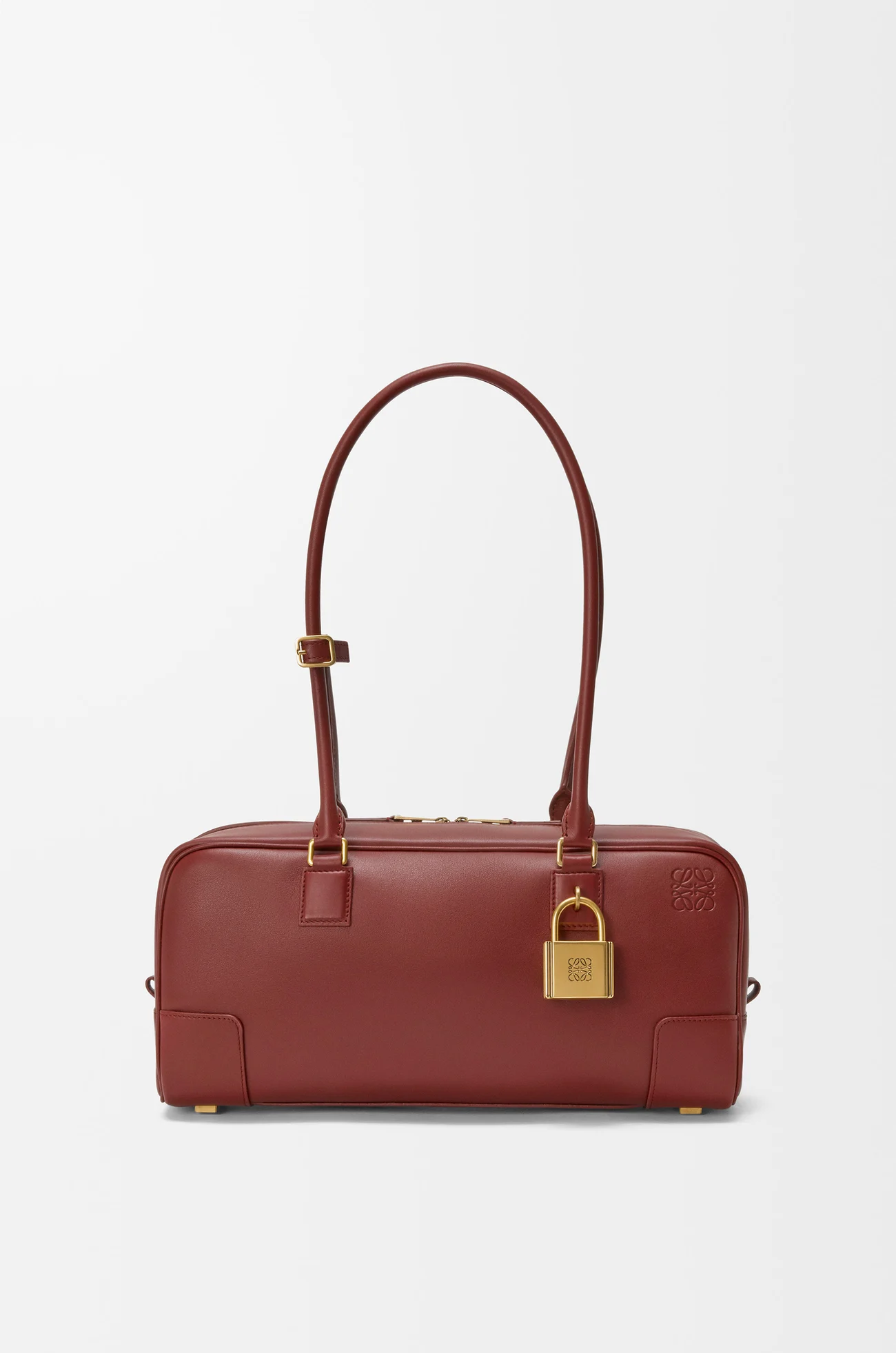 LOEWE Amazona 31 cropped bag in shiny calfskin Mahogany