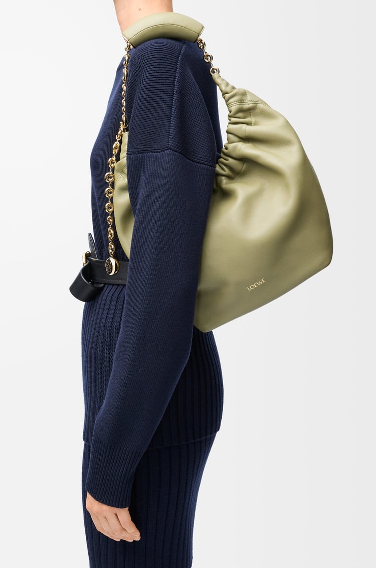 LOEWE Small Squeeze bag in mellow nappa lambskin Eucalyptus Green