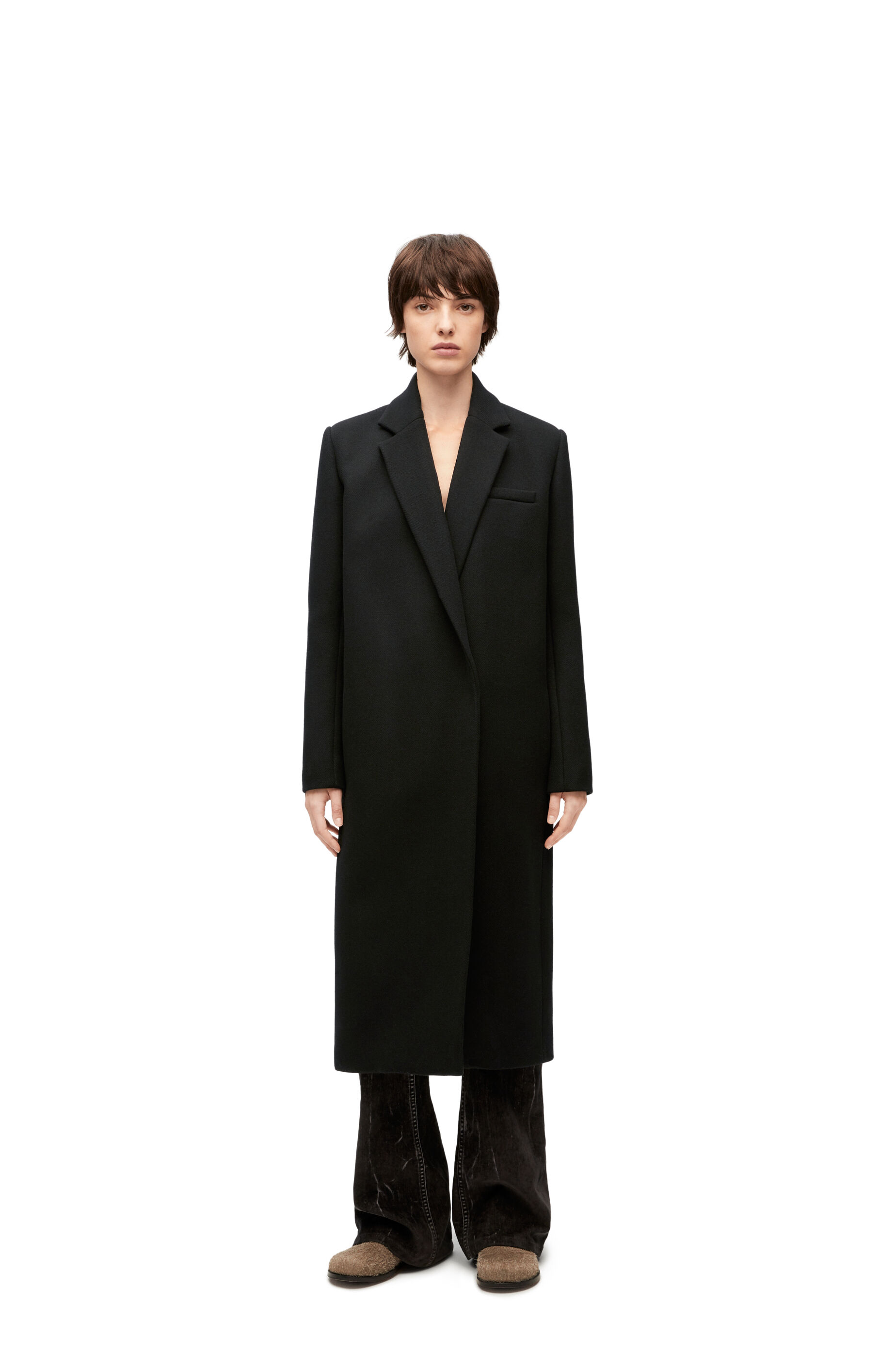 Tailored coat in wool Black LOEWE