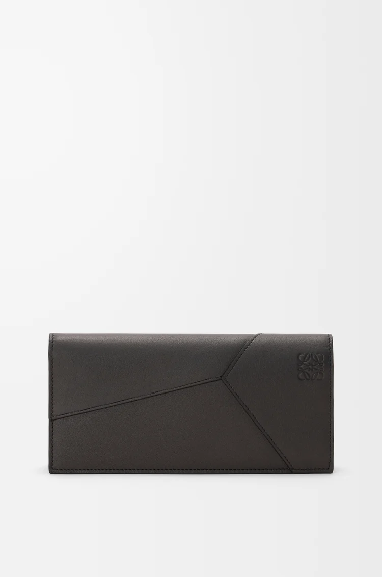 LOEWE Portefeuille long horizontal Puzzle en cuir de veau classique Gris Foncé