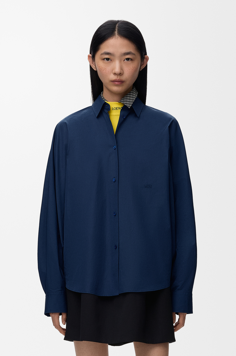 LOEWE Camisa en algodón Azul Marino