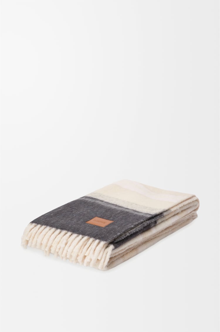LOEWE ブランケット（アルパカ&ウールブレンド） ライトベージュ/マルチカラー