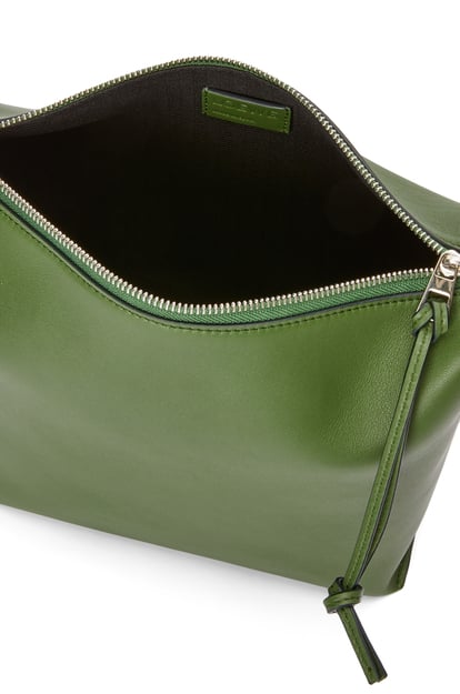 LOEWE Small Cubi Crossbody bag in supple smooth calfskin and jacquard VERT CHASSEUR plp_rd