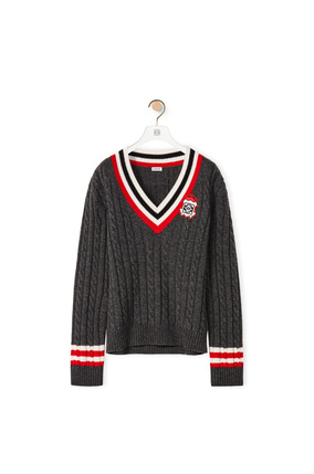 LOEWE Cable knit sweater in wool Dark Grey plp_rd