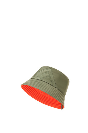 LOEWE Reversible Anagram bucket hat in jacquard and nylon Khaki Green/Orange