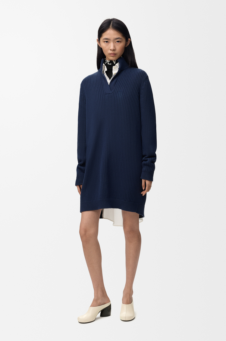 LOEWE Dress in cotton Dark Blue