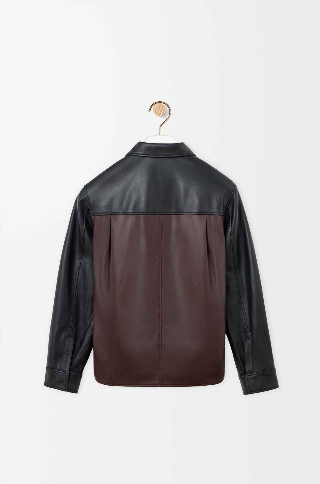 LOEWE Overshirt in nappa lambskin Black/Burgundy