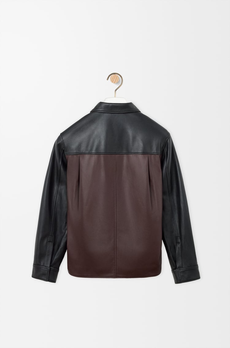 LOEWE Overshirt in nappa lambskin Black/Burgundy