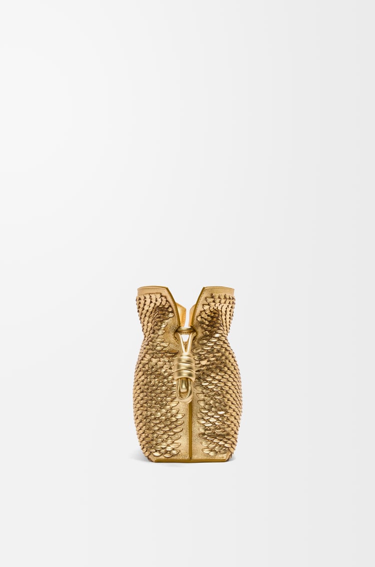 LOEWE Medium Flamenco clutch in laminated lambskin Gold