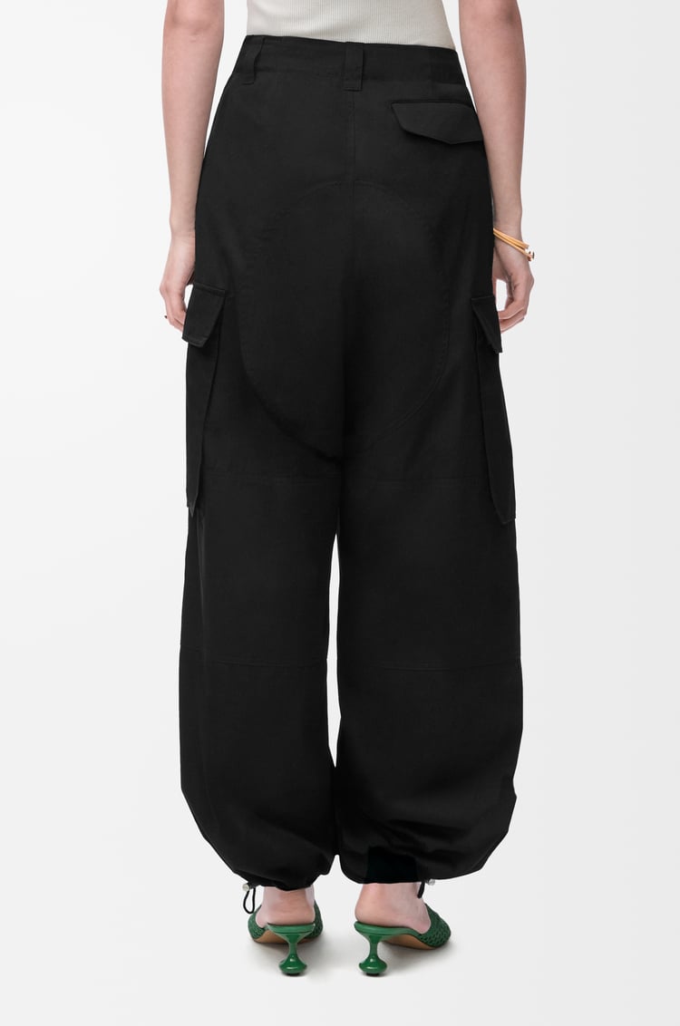 LOEWE Cargo trousers in cotton and silk Black