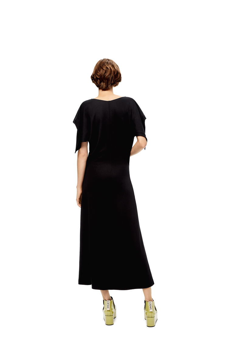 LOEWE 黏膠纖維針織蓋袖中長連身裙 黑色 pdp_rd
