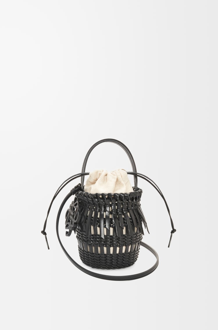 LOEWE Bolso Bucket Fringe pequeño en piel de ternera Negro