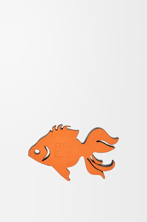 LOEWE Fish dice in classic calfskin Orange/Tan plp_rd
