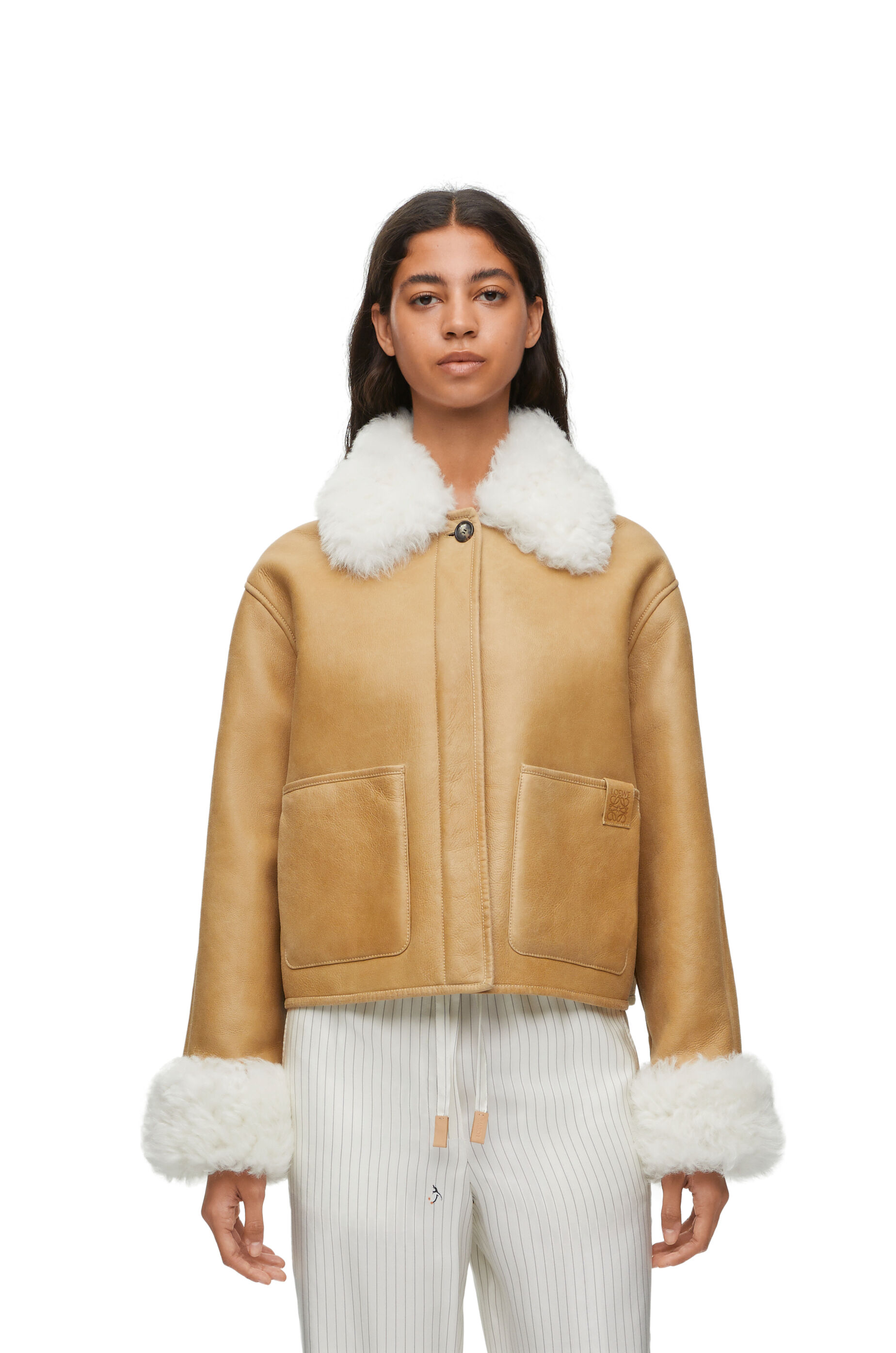 Jacket in shearling White Gold LOEWE