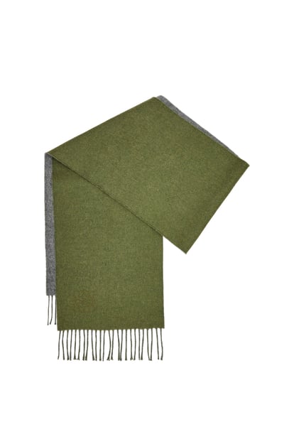 LOEWE Écharpe bicolore en laine et cachemire GRIS/VERT plp_rd