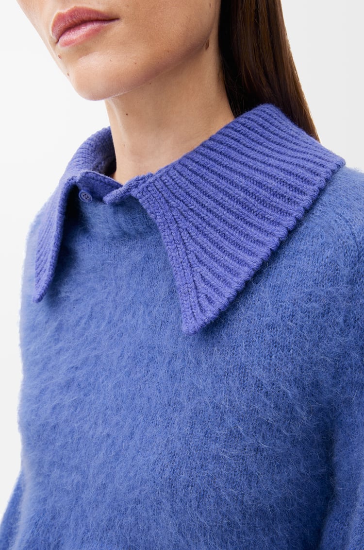 LOEWE Polo sweater in mohair blend Blue
