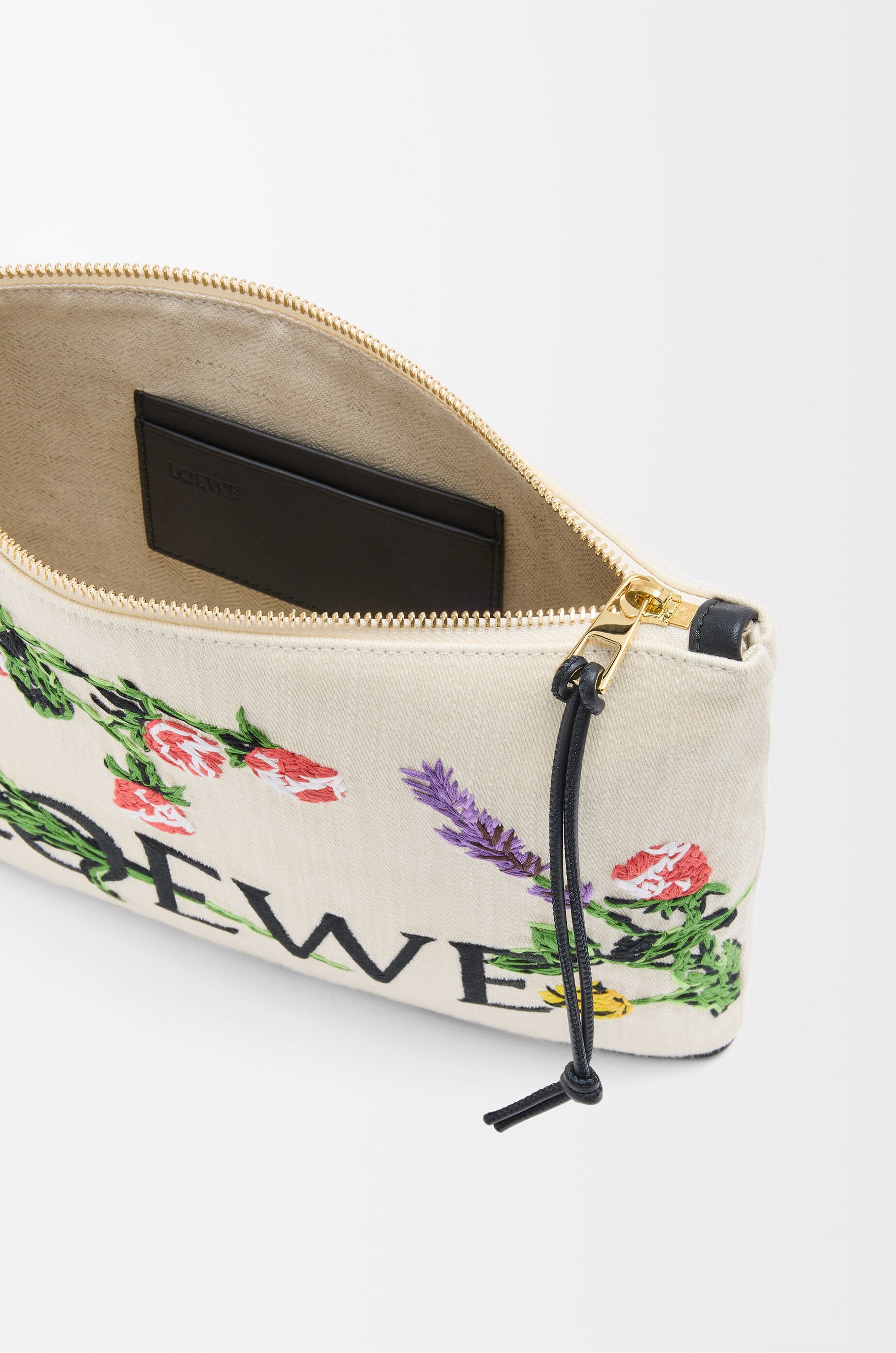 オブロング ポーチ ミディアム（デニム） ベージュ - LOEWE