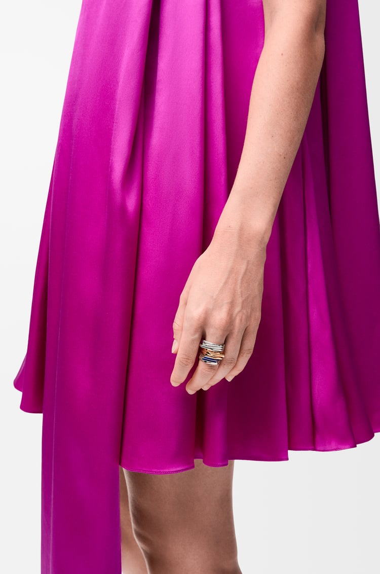 LOEWE Stacked ring in sterling silver and enamel Silver/Blue