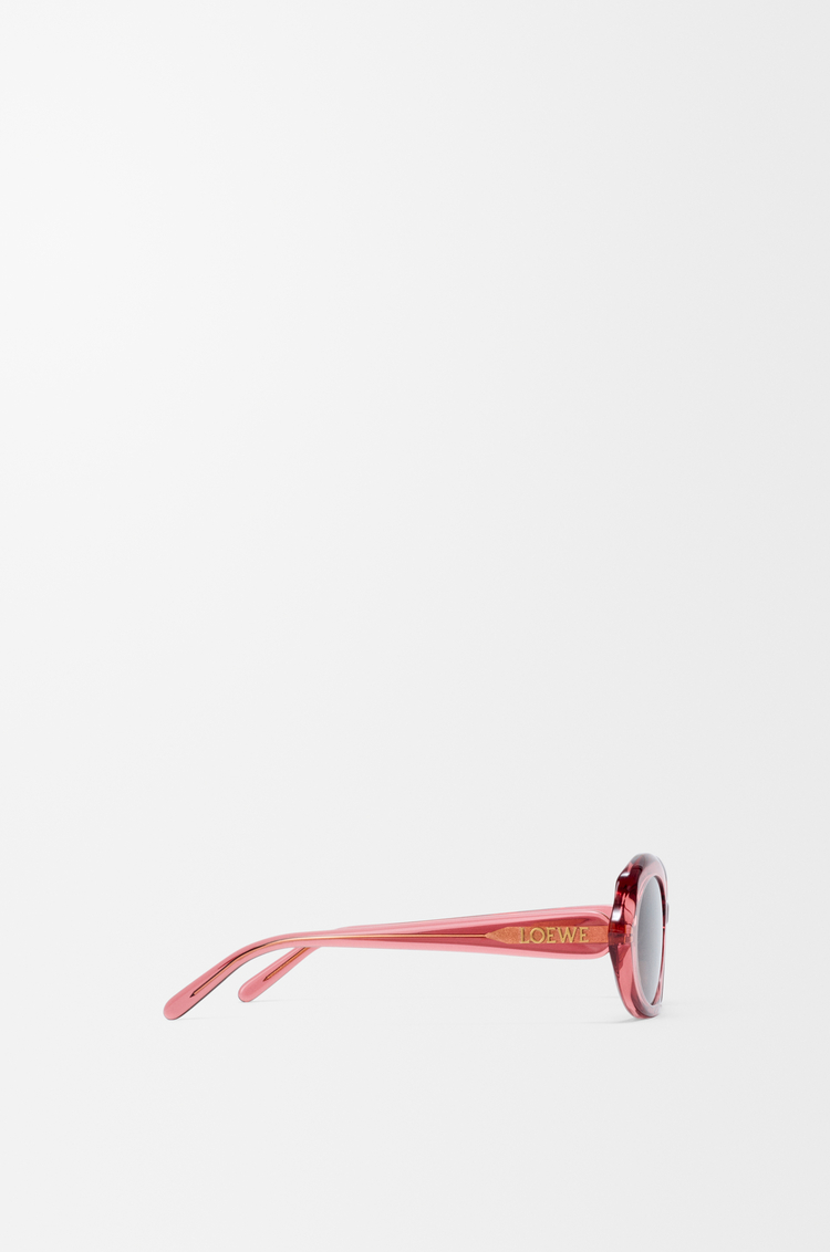 LOEWE 迷你 Slim Oval 太阳镜 透明珊瑚色
