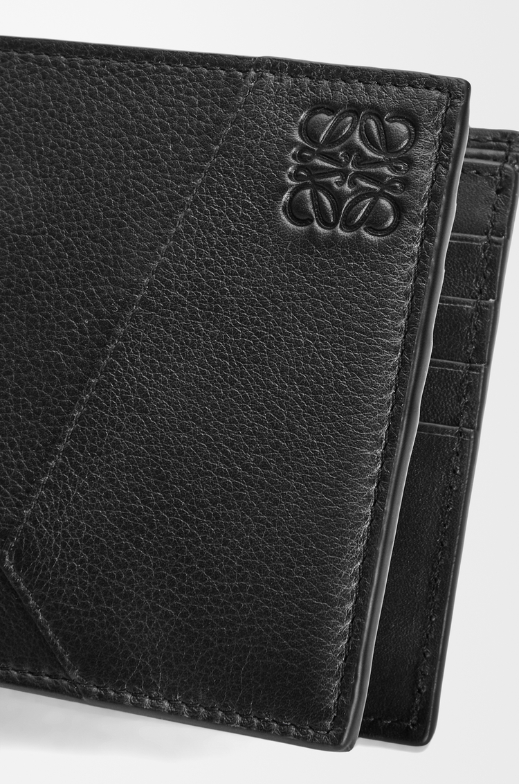 LOEWE Puzzle bifold wallet in supple grained calfskin Black