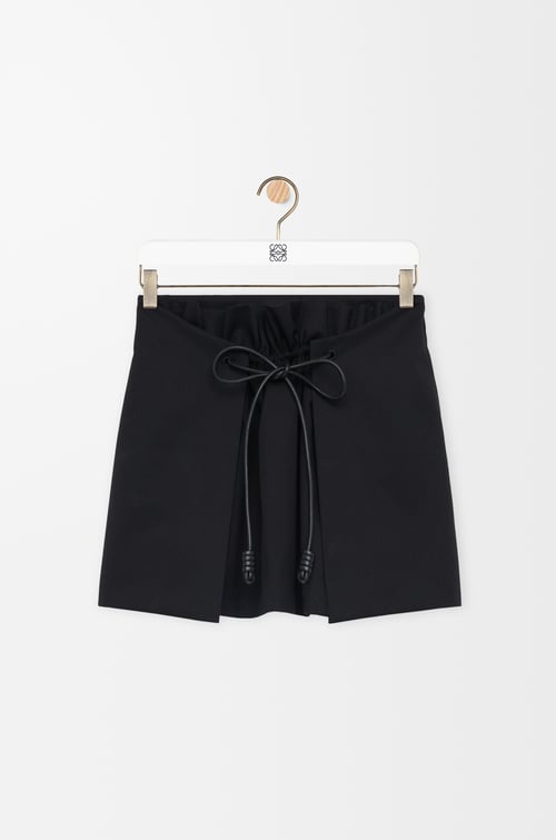 LOEWE Mini skirt in cotton and silk Black