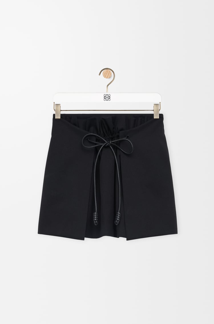 LOEWE Mini skirt in cotton and silk Black