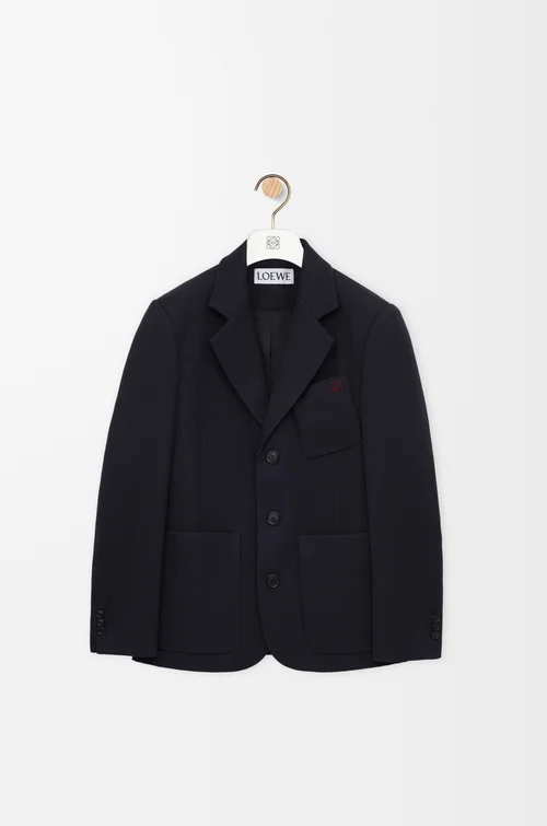LOEWE Jacket in wool Dark Navy Blue