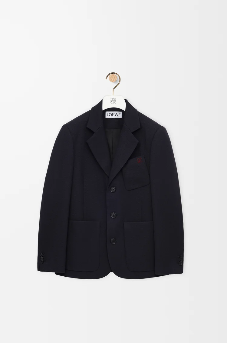 LOEWE Jacket in wool Dark Navy Blue