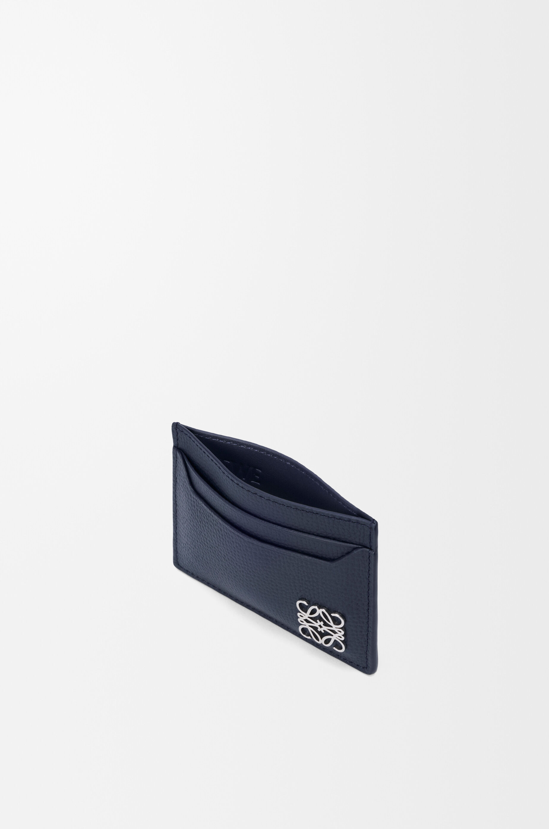 Anagram plain cardholder in pebble grained calfskin Blue - LOEWE