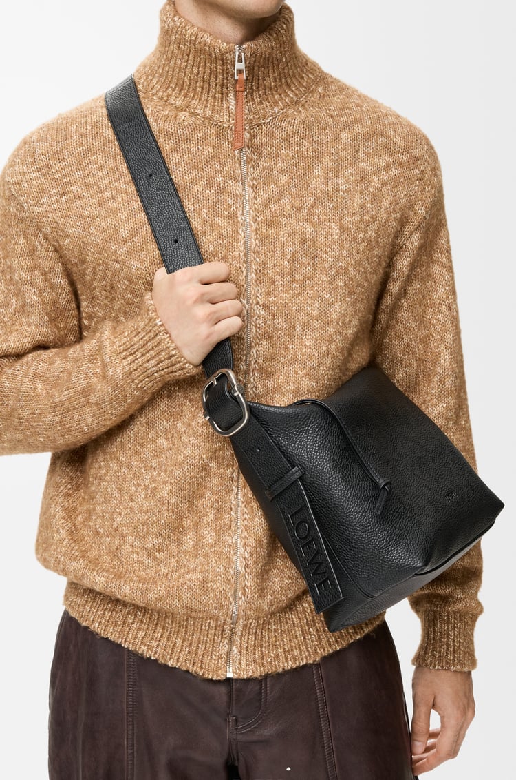 LOEWE Loop hobo in supple grained calfskin Black