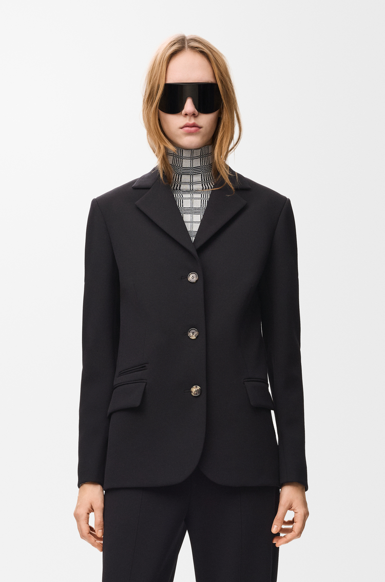 LOEWE Chaqueta en mezcla de lana elástica Negro