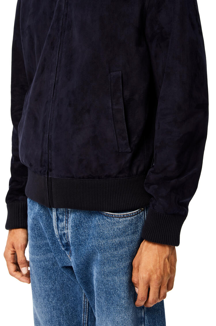 LOEWE Zip jacket in suede Dark Navy Blue pdp_rd