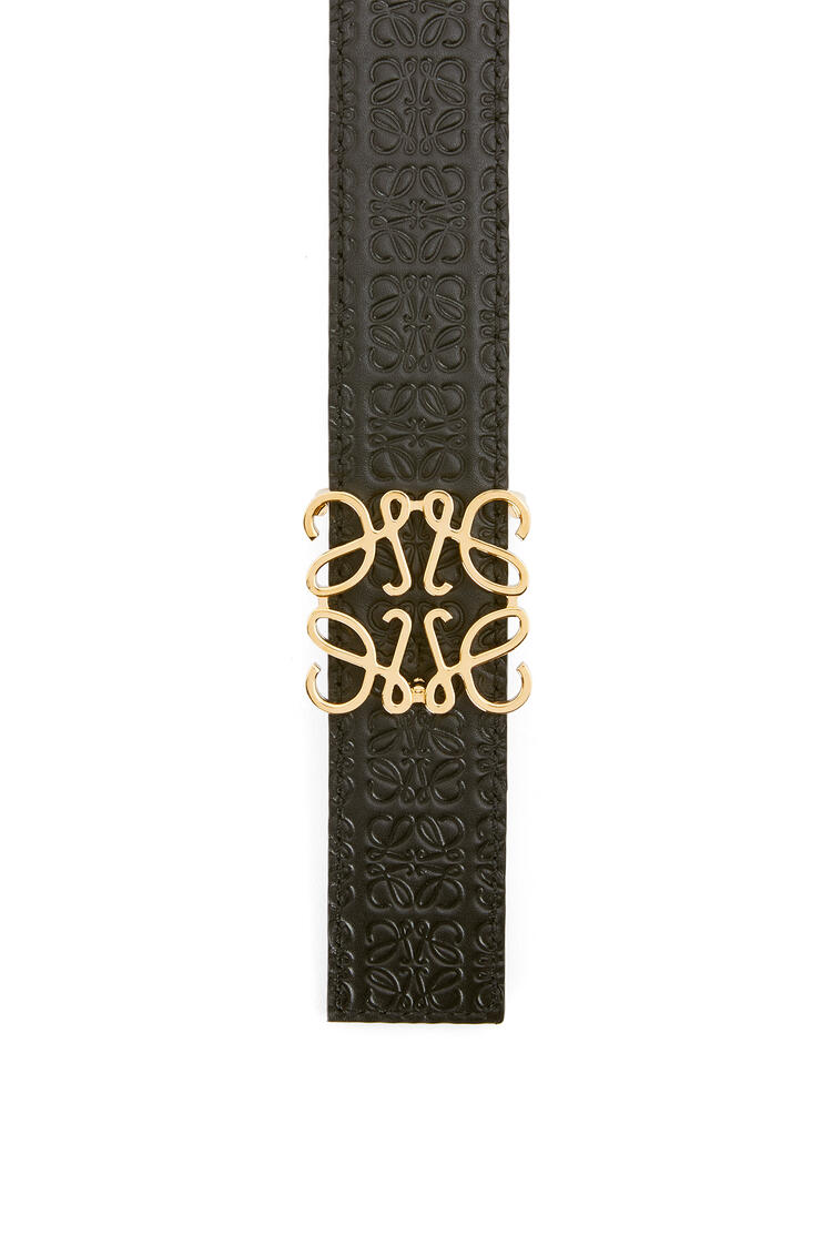 LOEWE Cinturón Anagrama en piel de ternera sedosa Negro/Oro