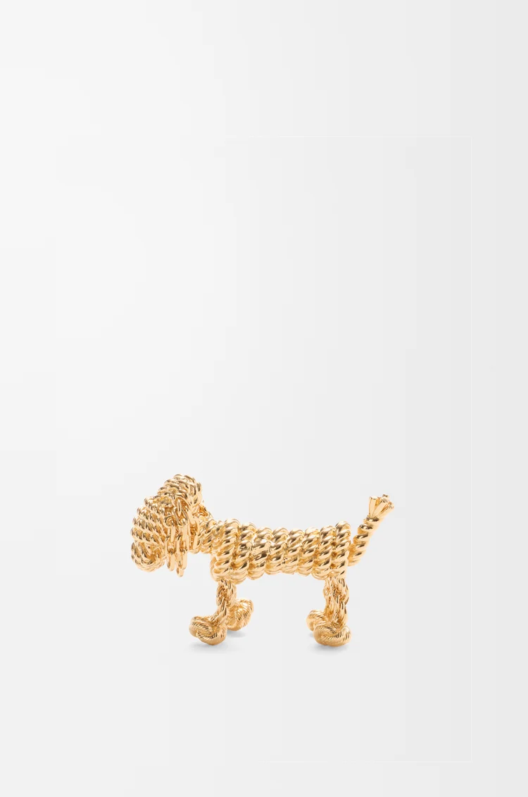 LOEWE Broche Sausage Dog Dorado