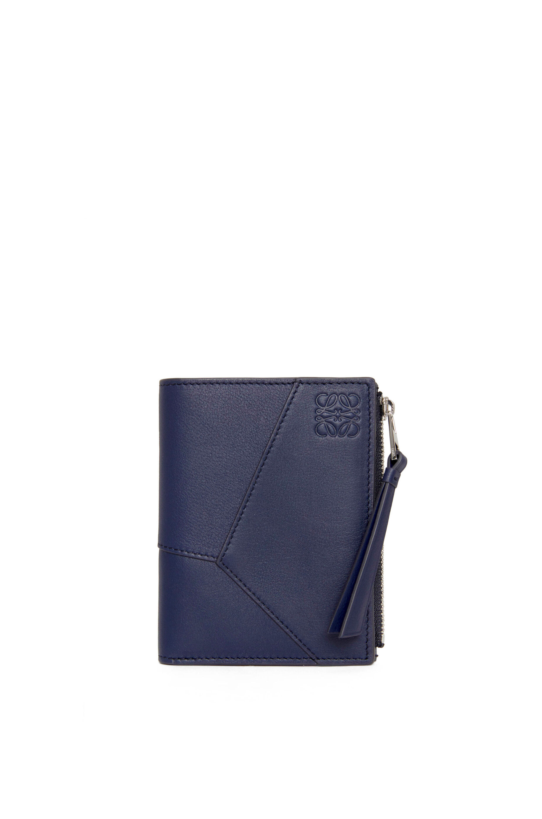 Puzzle slim compact wallet in classic calfskin Dark Grey LOEWE