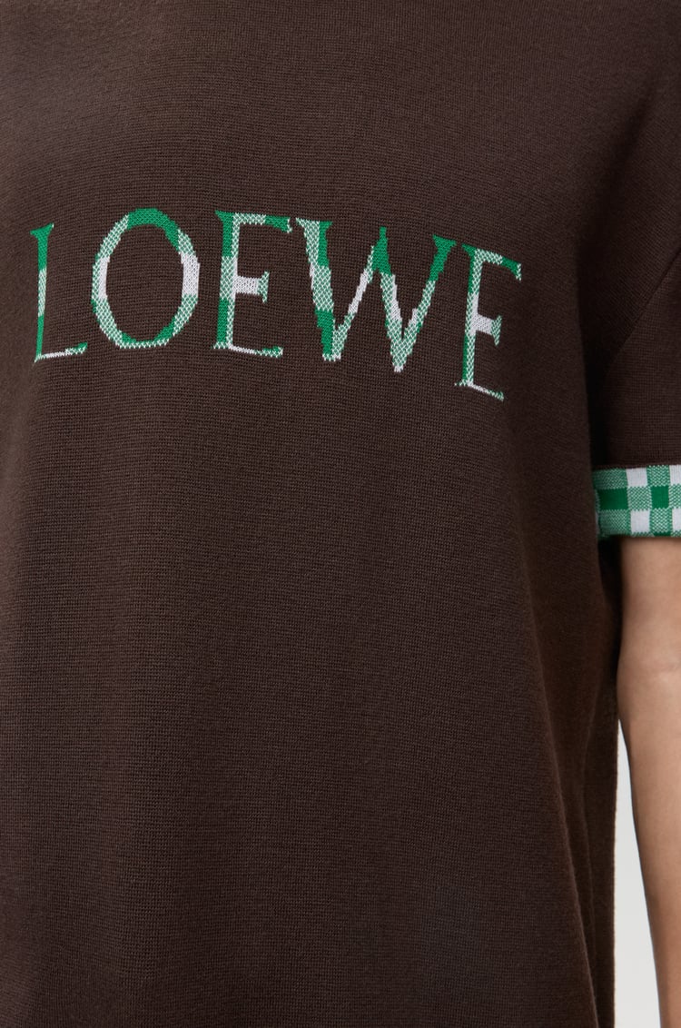 LOEWE Top in wool and cotton Brown/White
