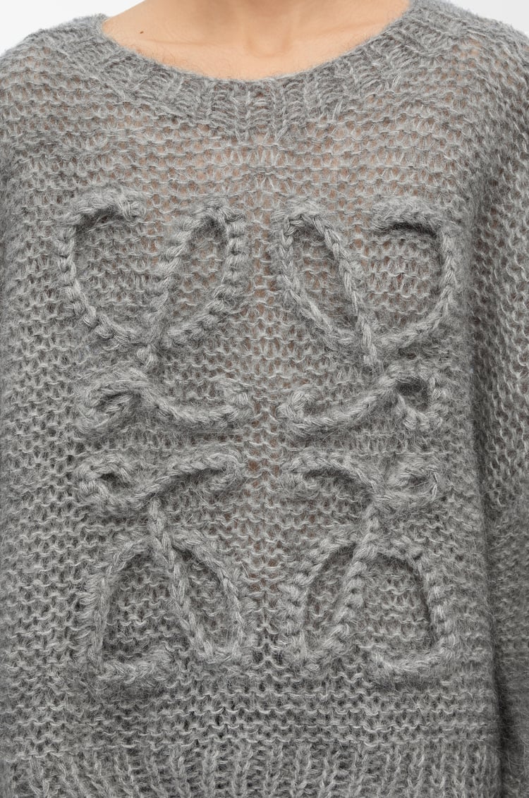 LOEWE Anagram sweater in mohair Grey Melange