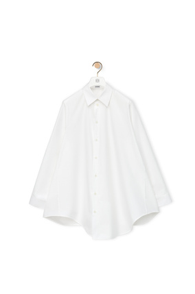 LOEWE Trapeze shirt dress in cotton poplin White