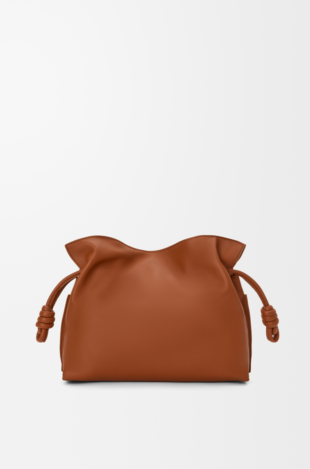 LOEWE Medium Flamenco clutch in nappa calfskin Caramel/Bright Green