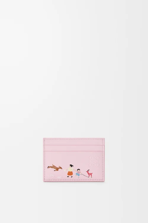 LOEWE Deer plain cardholder in nappa calfskin Blossom