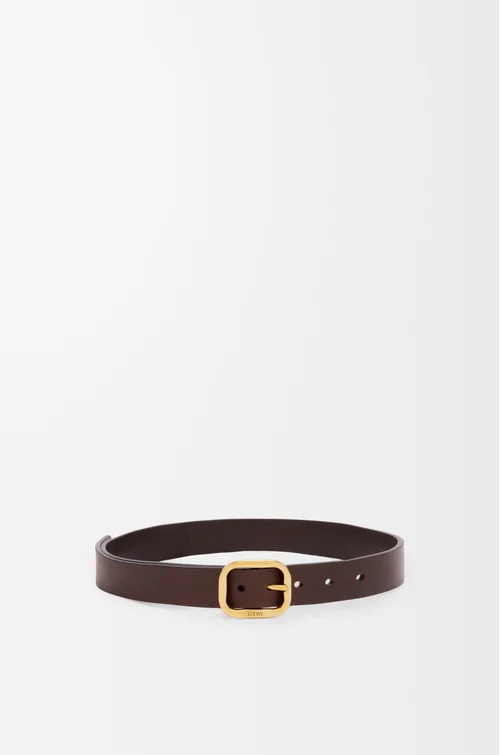 LOEWE Rounded soft belt in classic calfskin  Dark Brown