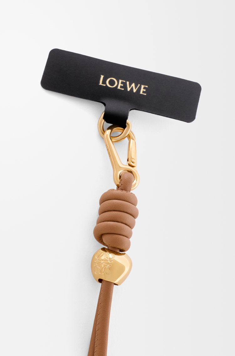 LOEWE Crossbody phone strap in calfskin Mocha