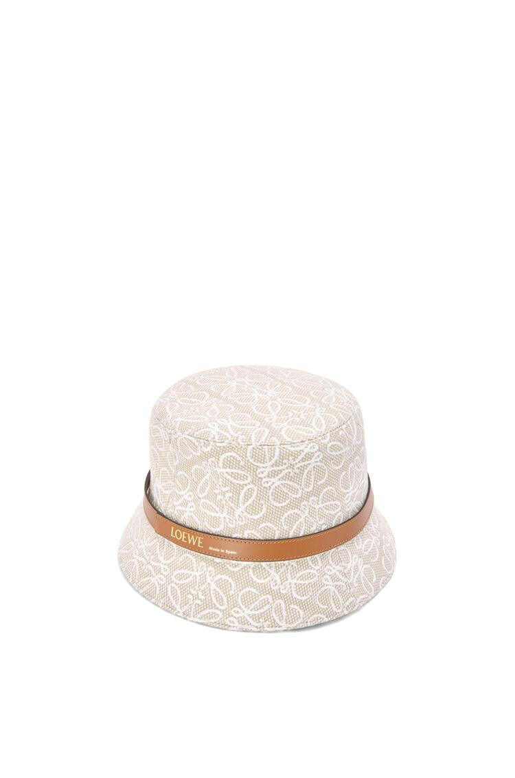 LOEWE Bucket hat in Anagram jacquard and calfskin Ecru/Soft White pdp_rd