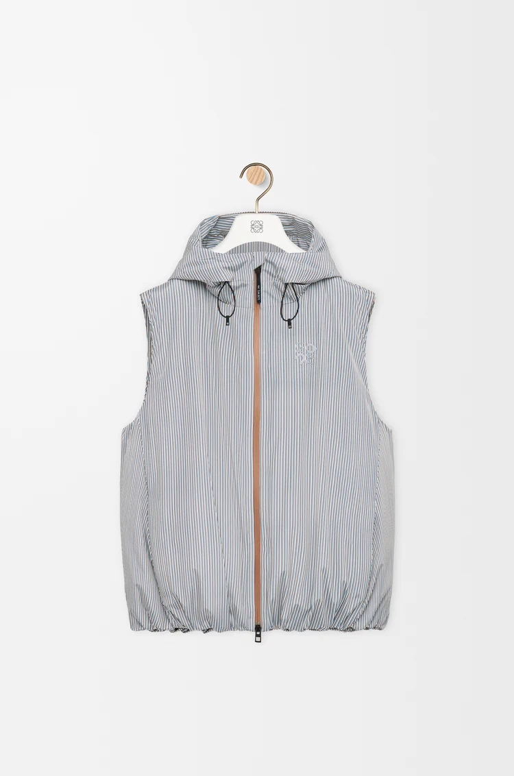 LOEWE Doudoune sans manches en tissu technique Beige/Blue